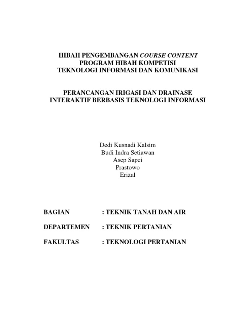 Teknik Irigasi Dan Drainase