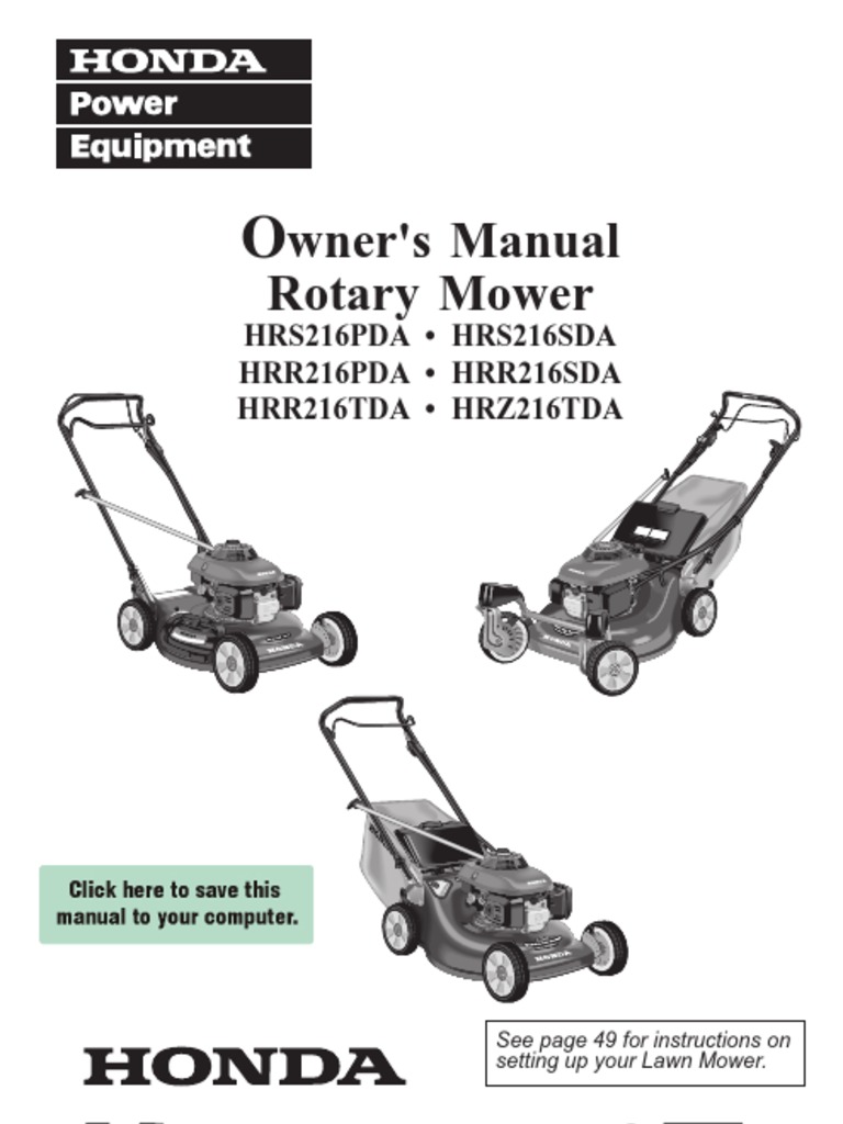 Honda Hra215 Sx Manual