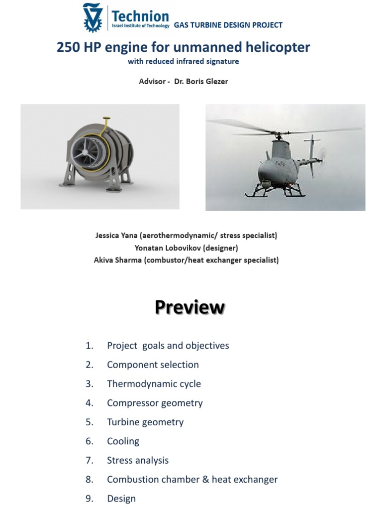 Unmanned Helicopter Engine Design Overview | PDF | Gas Turbine | Gas ...