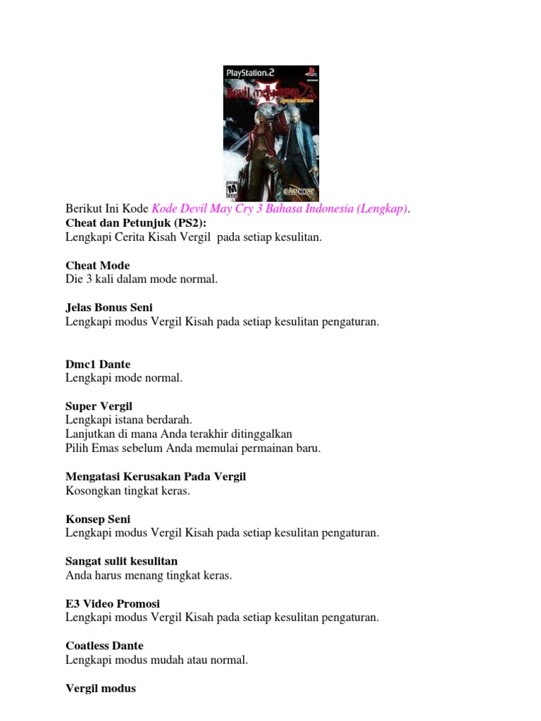 Cheat game devil may cry 3 bahasa indonesia kelas