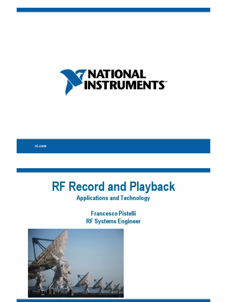 RF Record & Playback  Decibel  Hard Disk Drive