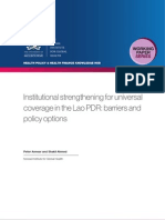 Institutional and operational barriers to strengthening universal coverage in the Lao PDR