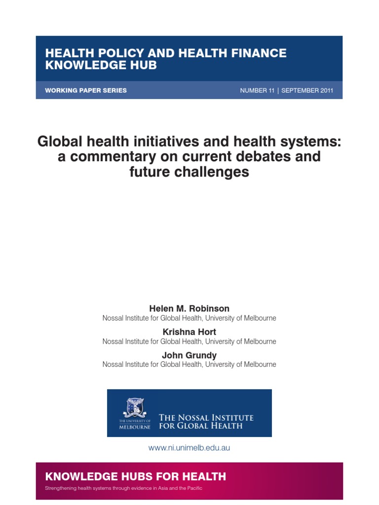 Global Health Initiatives and Systems | PDF | Aid Effectiveness ...