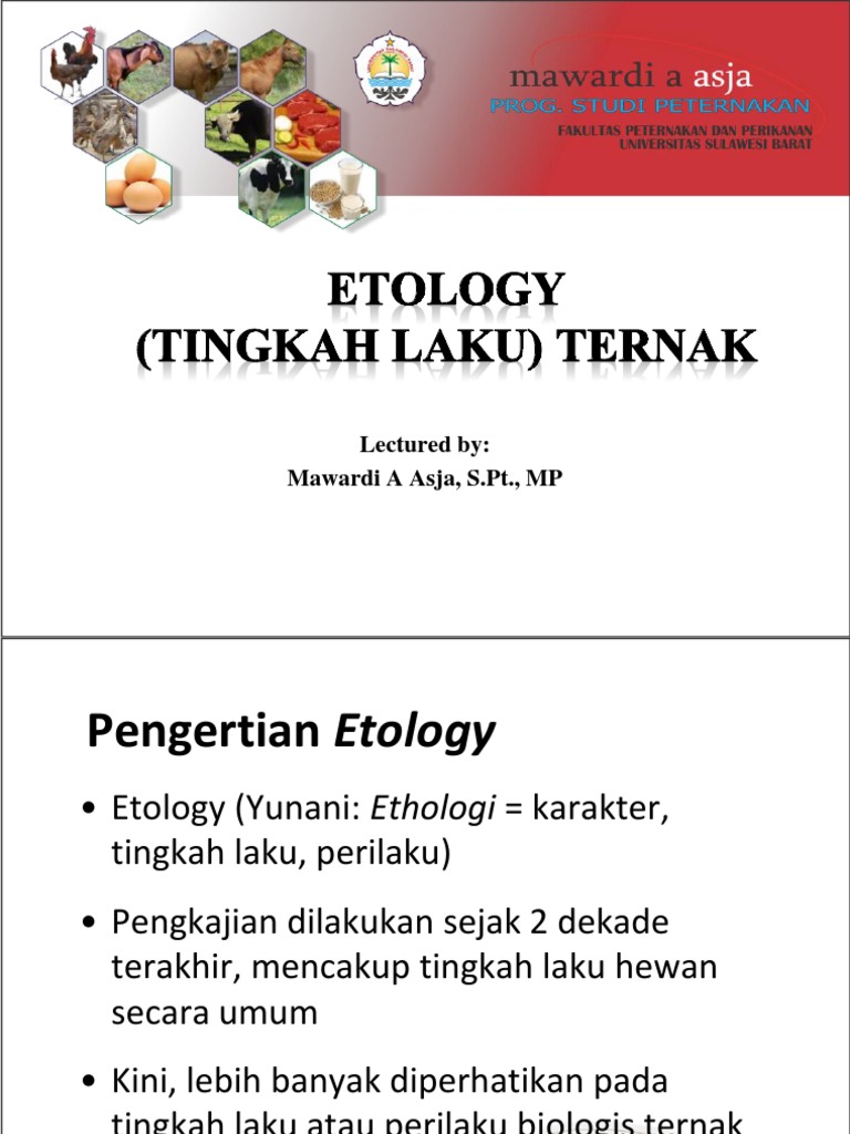 1 2 Ethology Tingkah Laku Ternak