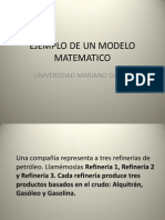 Ejemplo de Un Modelo Matematico