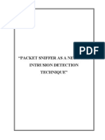 Packet Sniffer As A Network Intrusion Detection Technique