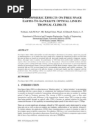 Atmospheric Effects On Free Space Earth-to-Satellite Optical Link in Tropical Climate