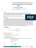 On Presence of Interaction in An Unbalanced Two-Way Random Model