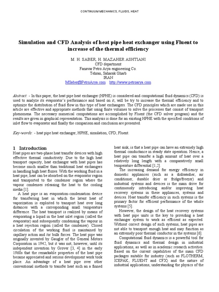 CFD Heat Exchangers | PDF | Heat Transfer | Computational Fluid Dynamics
