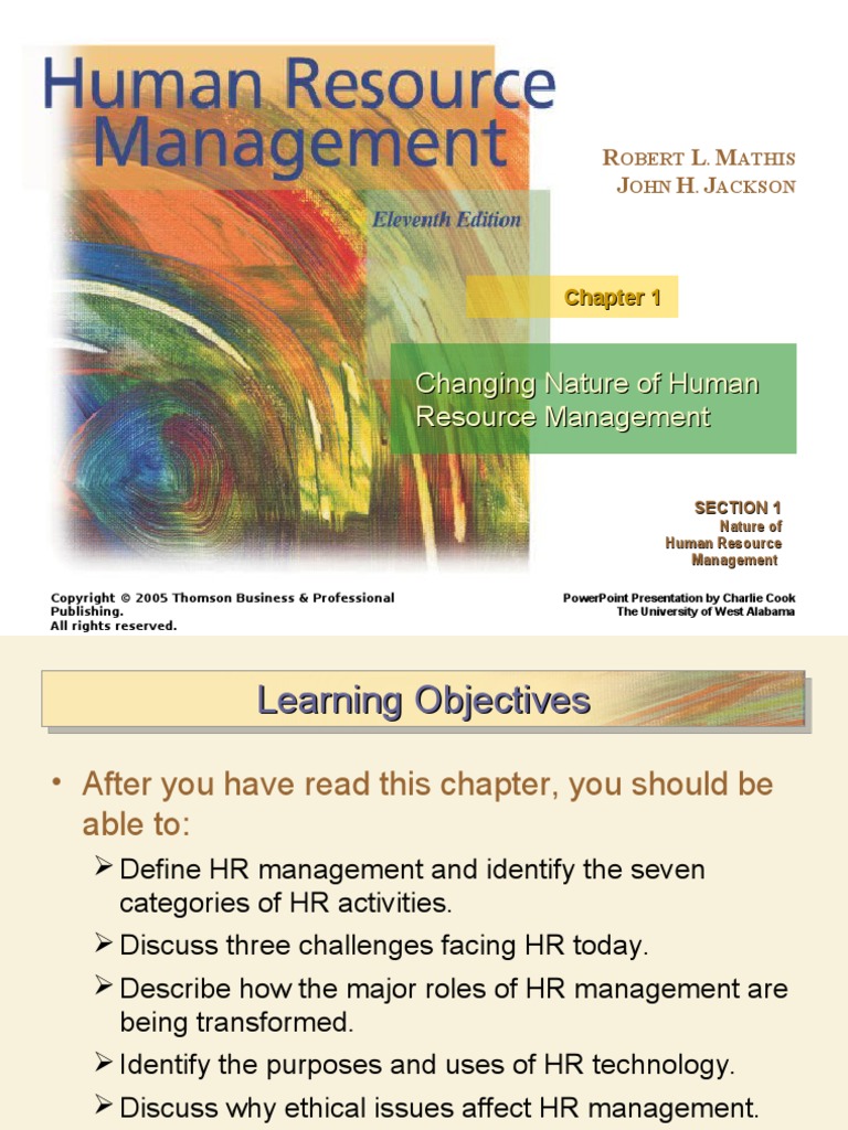 CHANGING NATURE OF HUMAN RESOURCE MANAGEMENT Human Resource 