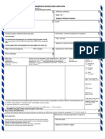 IMO DANGEROUS GOODS DECLARATION FORM