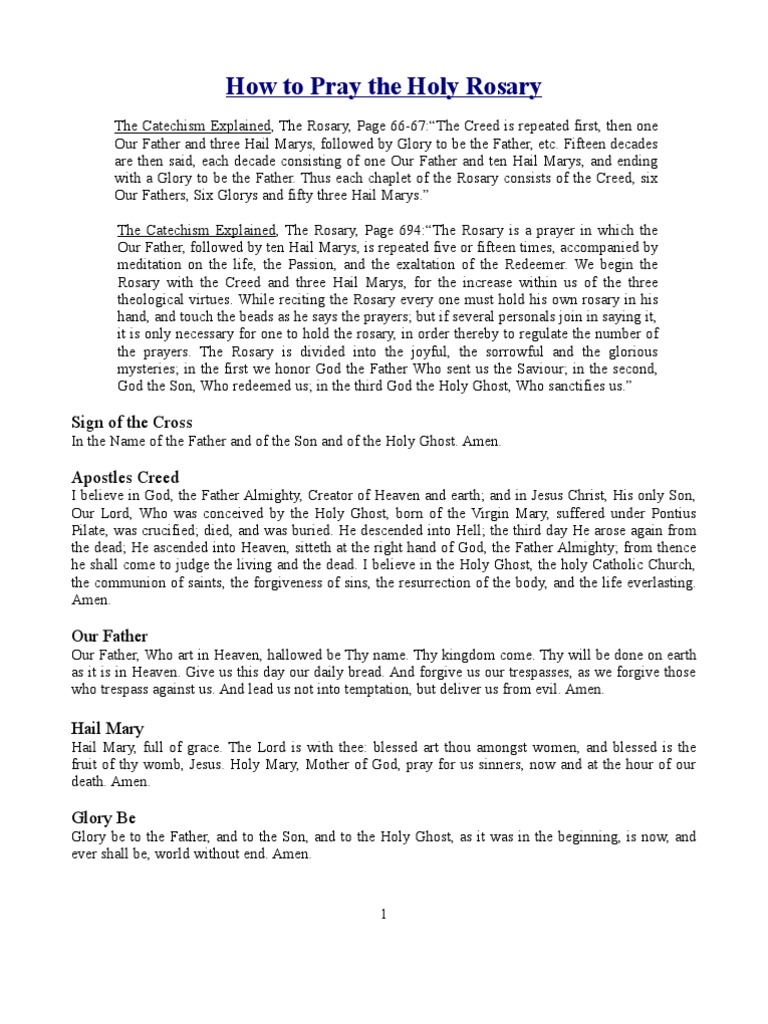 How to Pray the Holy Rosary Guide | PDF | Rosary | Lord's Prayer