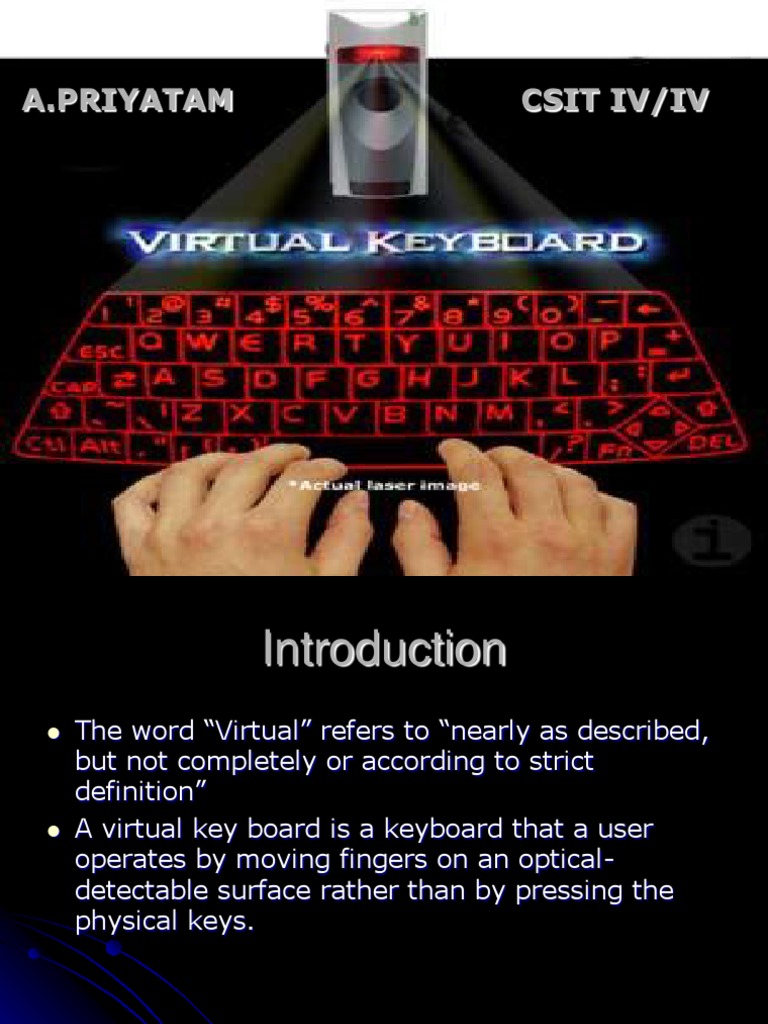 Virtual Keyboard(Ppt) Computer Keyboard Interaction