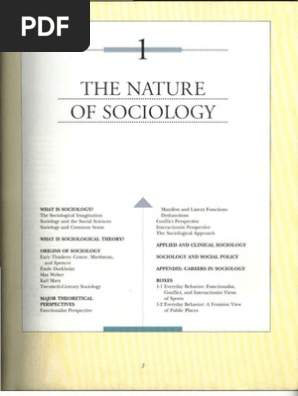 Schaefer, Lamm - Sociology, PDF, Sociology