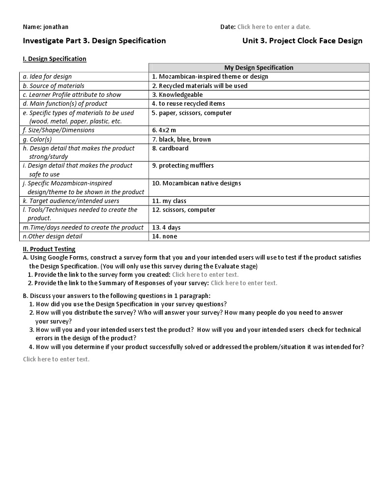 Design Specification Project3 Clock Design22 | PDF | Art