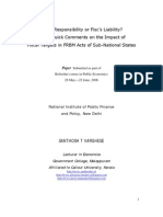 Fiscal Responsibility or Fisc's Liability? Some Quick Comments On The Impact of Fiscal Targets of FRBM Acts of Sub-National States