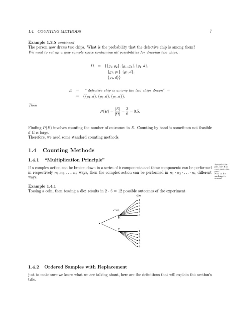 Counting Methods PDF Sampling (Statistics) Probability