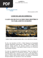 Discurso histórico no Parlamento Europeu