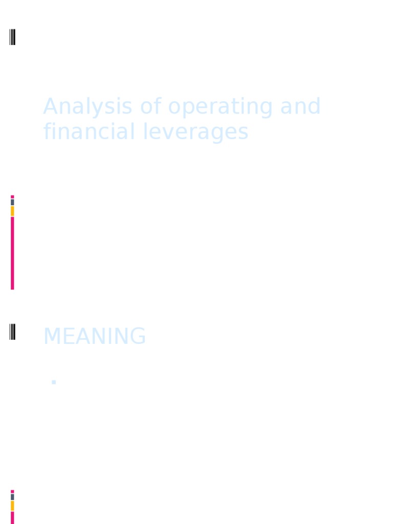 Analysis of Operating and Financial Leverages | PDF | Leverage (Finance ...