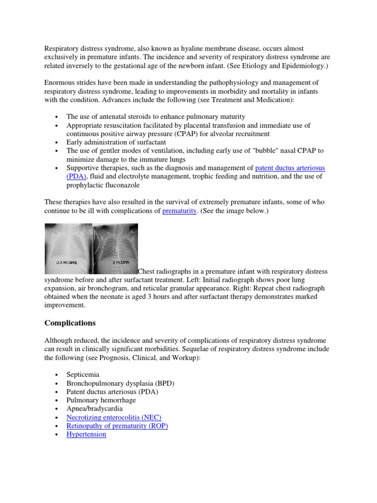 Respiratory Distress Syndrome | PDF | Lung | Preterm Birth