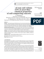 The Effect of Type and Volume Fraction (VF) of Steel Fiber On The Mechanical Properties SCCF