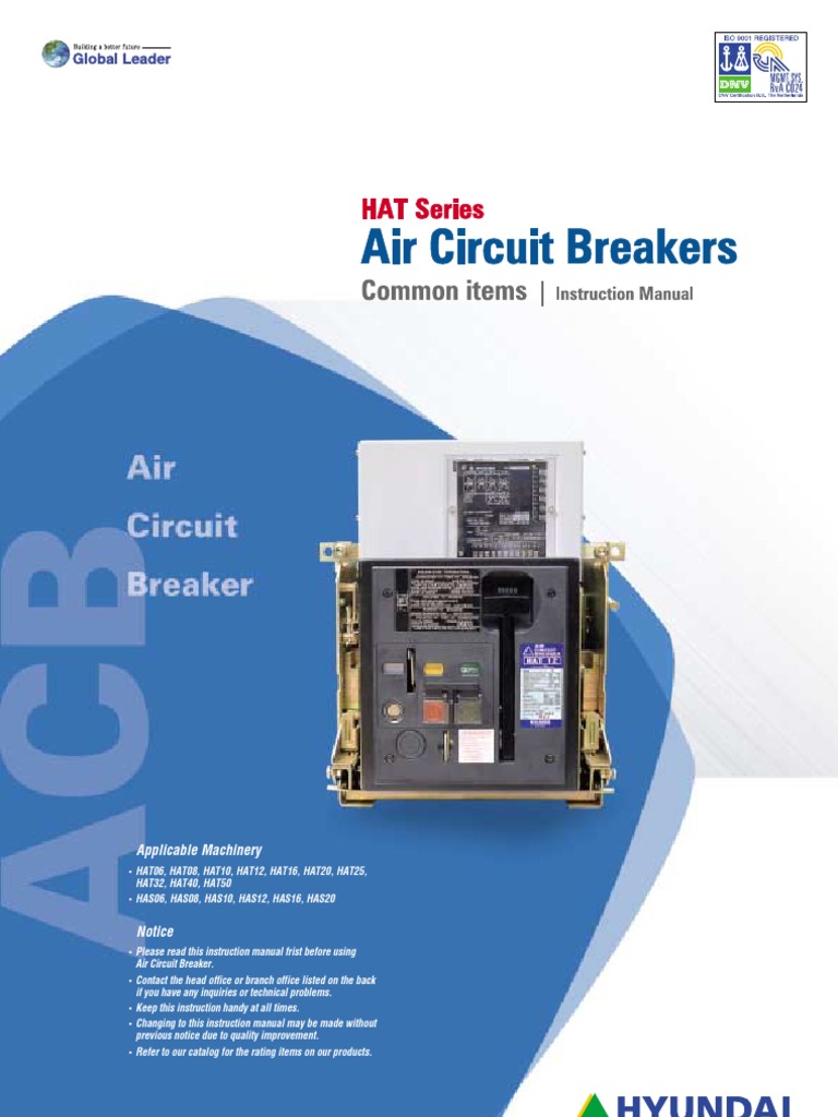 Hyundai Air Circuit Breaker PDF Switch Electric Motor