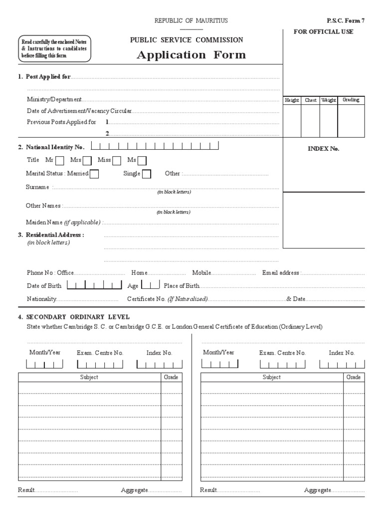New-PSC Form 7 | PDF | Finance & Money Management