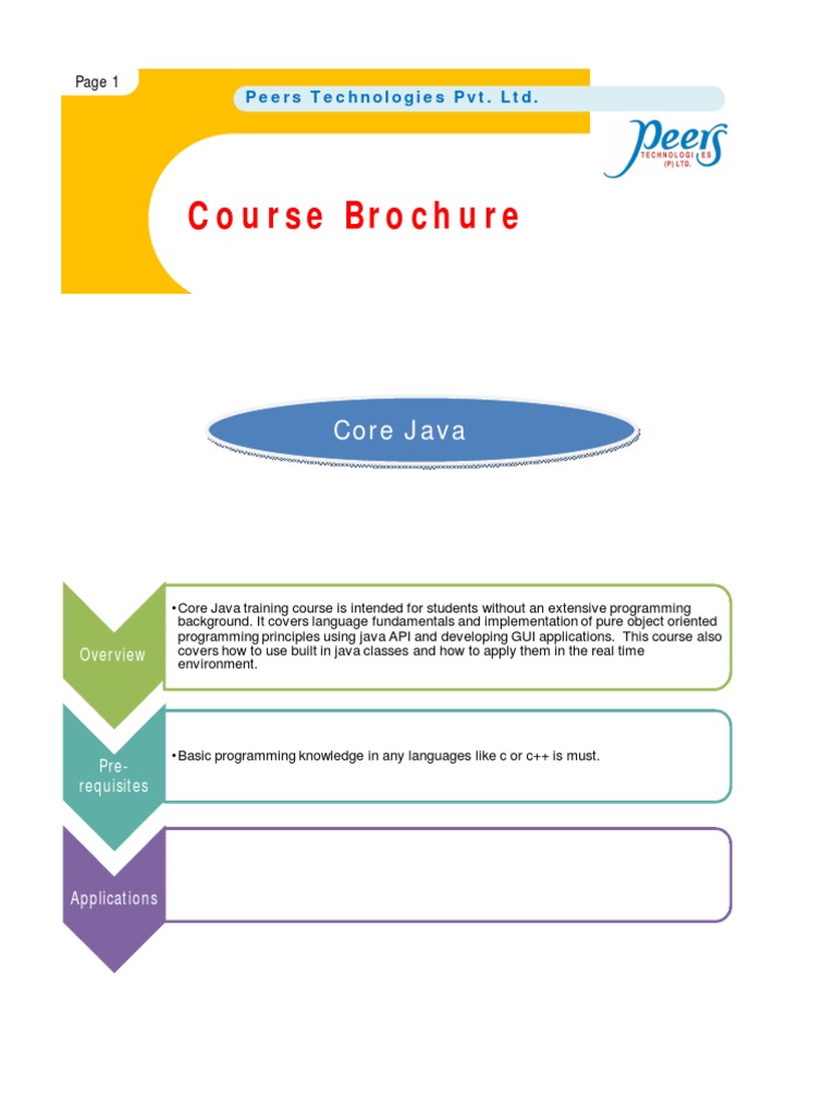 Course Brochure: Core Java | Download Free PDF | Java (Programming ...