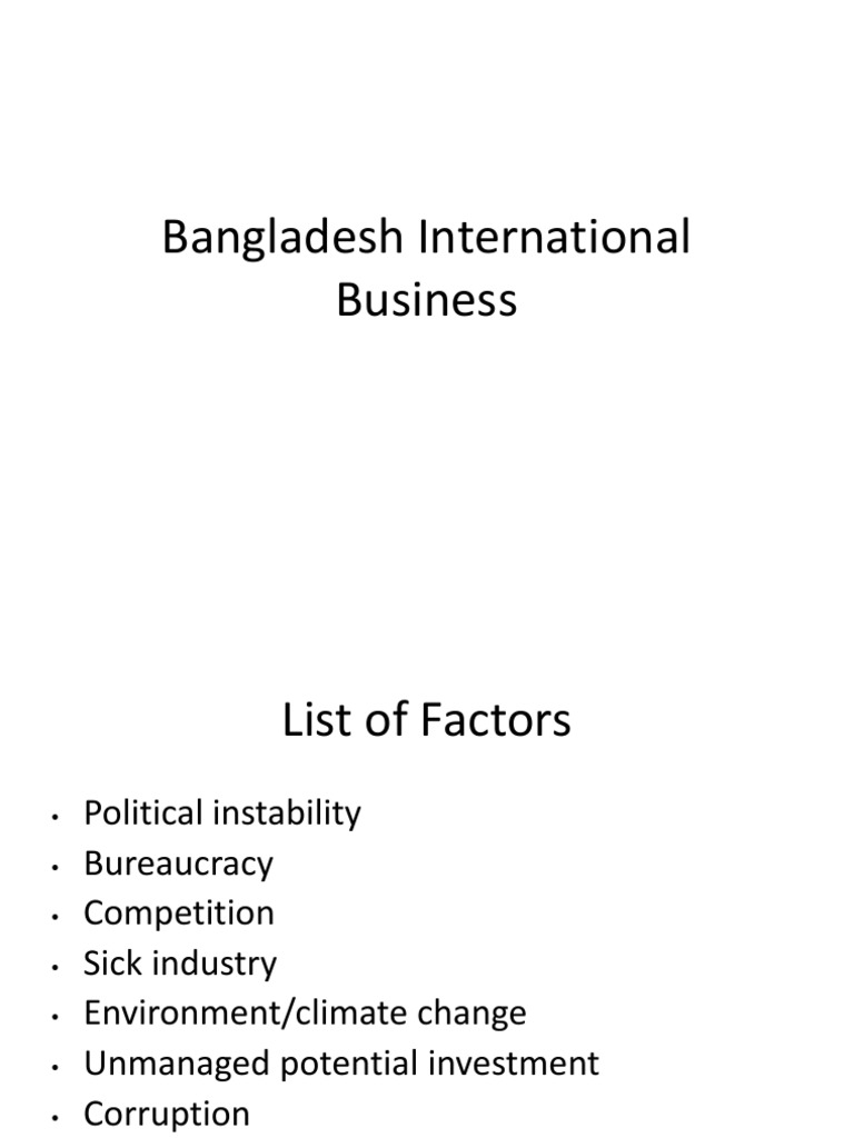 Bangladesh International Business PDF