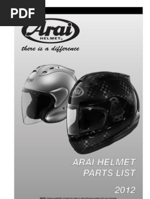 Arai Helmet Parts Catalogue 2012 | PDF | History