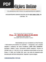 Pedido de liberação de penhora online - Poupança