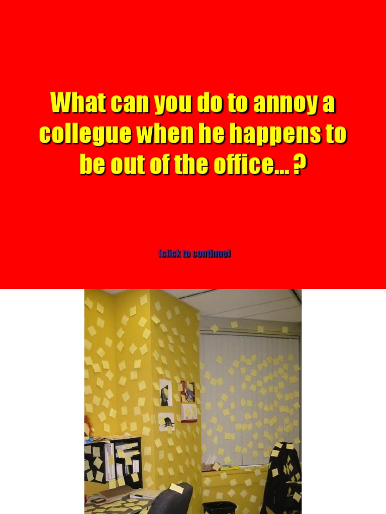 Annoying Office Pranks for Absentees | PDF