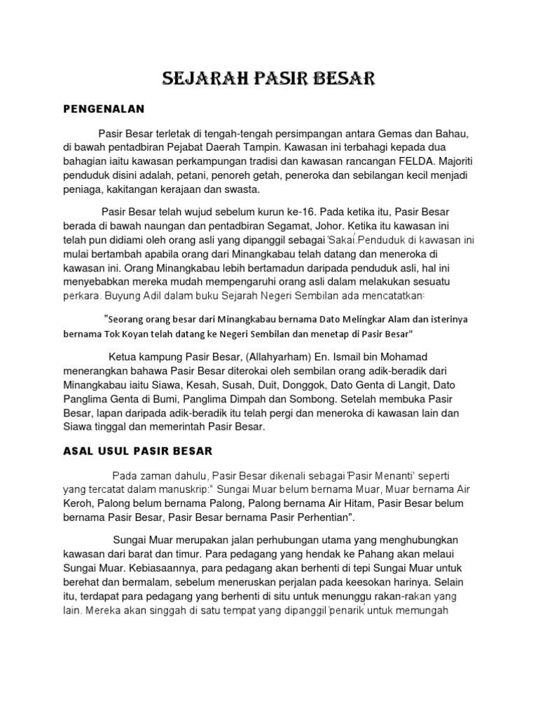 Sejarah Pasir Besa1 Pdf