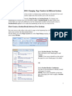 Word Sections Page Numbers