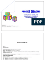 Proiect Didactic Exercitii Si Probleme de Adunare Si Scadere in Concernul 1-10