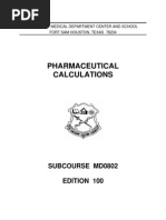 US Army Medical Pharmaceutical Calculations