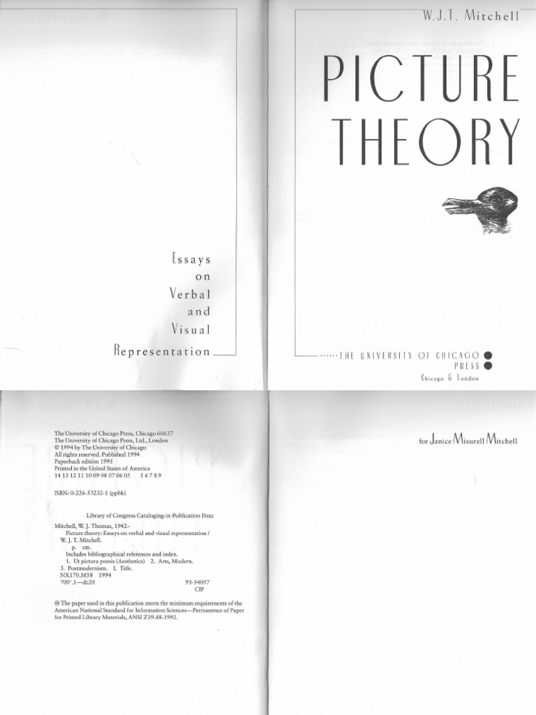 picture theory essays on verbal and visual representation pdf