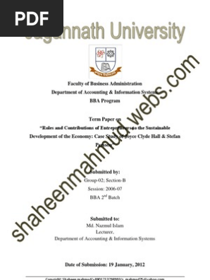 Roles And Contributions Of Entrepreneurs To The Sustainable Of The Economy Case Study Of Joyce Clyde Hall Stefan Persson Pdf Economic Development Entrepreneurship