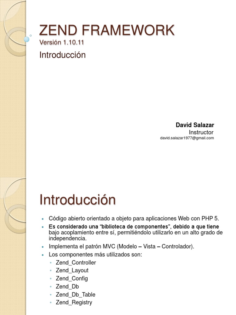 Introducción al Zend Framework MVC | PDF | Modelo – Vista – Controlador ...
