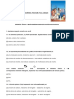 Ficha de trabalho Quimica Mineral Preparação teste