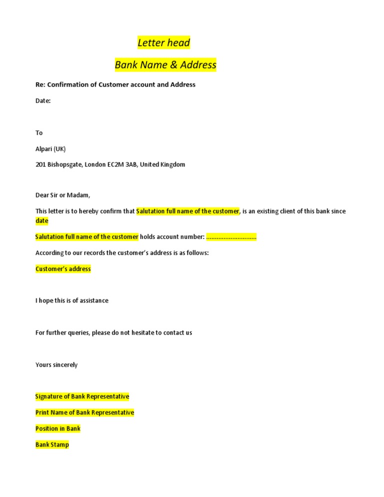 Bank Account and Address Confirmation | PDF | Career & Growth | Finance ...