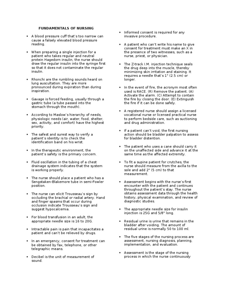 Bullets To Be Read 1 Hour A Day Doc Intravenous Therapy Nursing