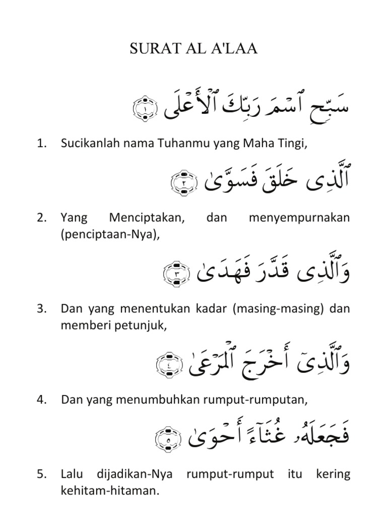 Surat Al A Laa