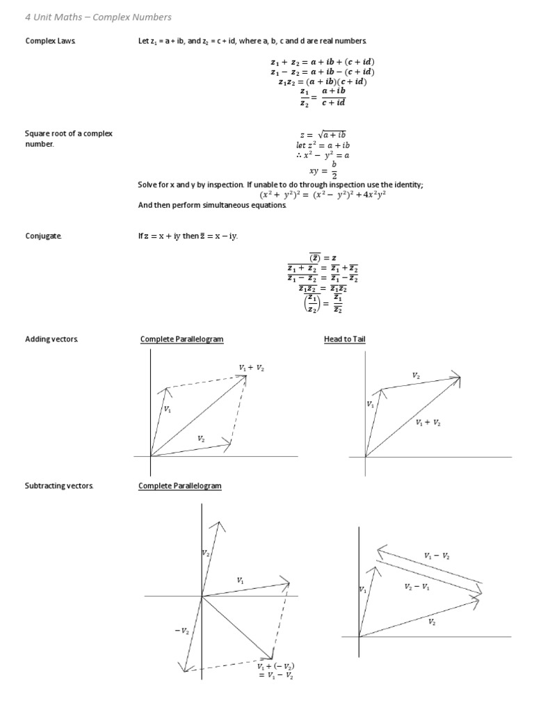 Complex Numbers in 4 Unit Maths | PDF | Complex Number | Circle