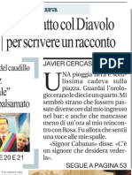 Javier Cercas. Il Mio Patto Col Diavolo Per Scrivere Un Racconto - La Repubblica 09.03.2013