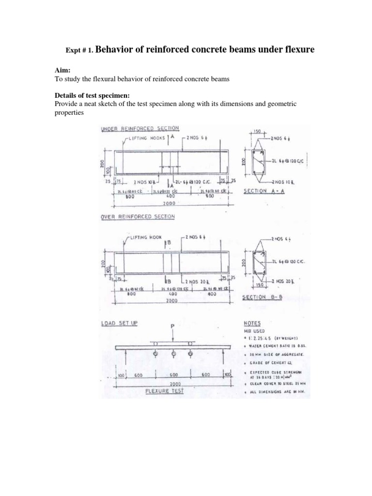 01-Experiment 1 - Behavior of Reinforced Concrete Beams Under Flexure ...