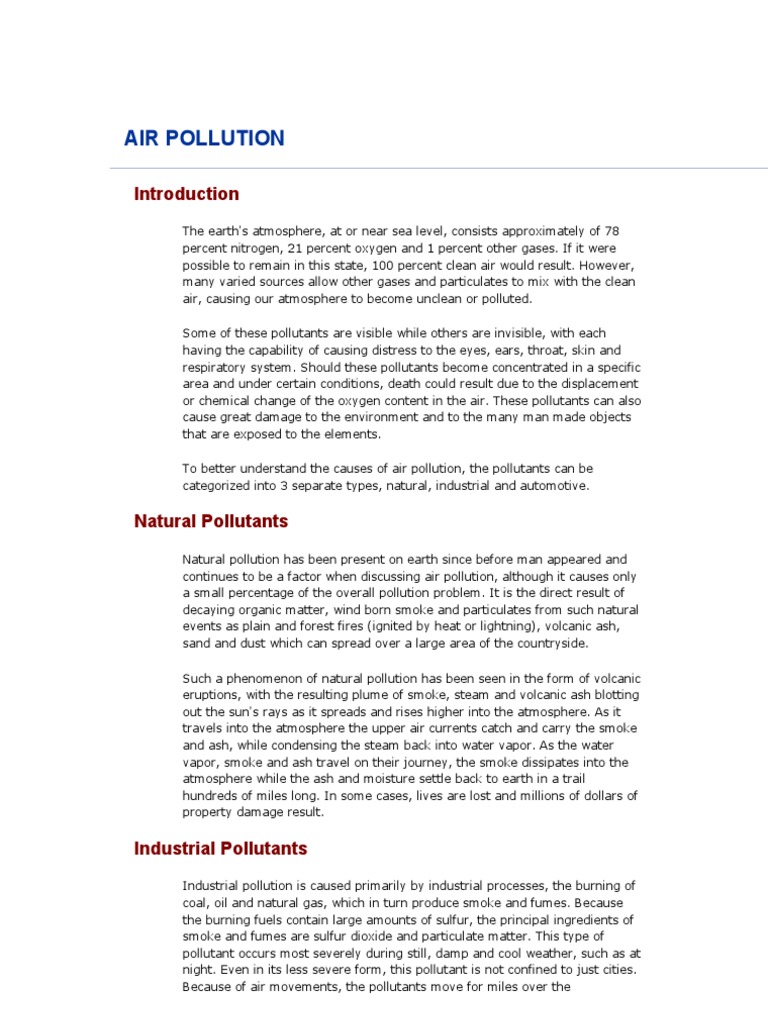 Air Pollution | PDF