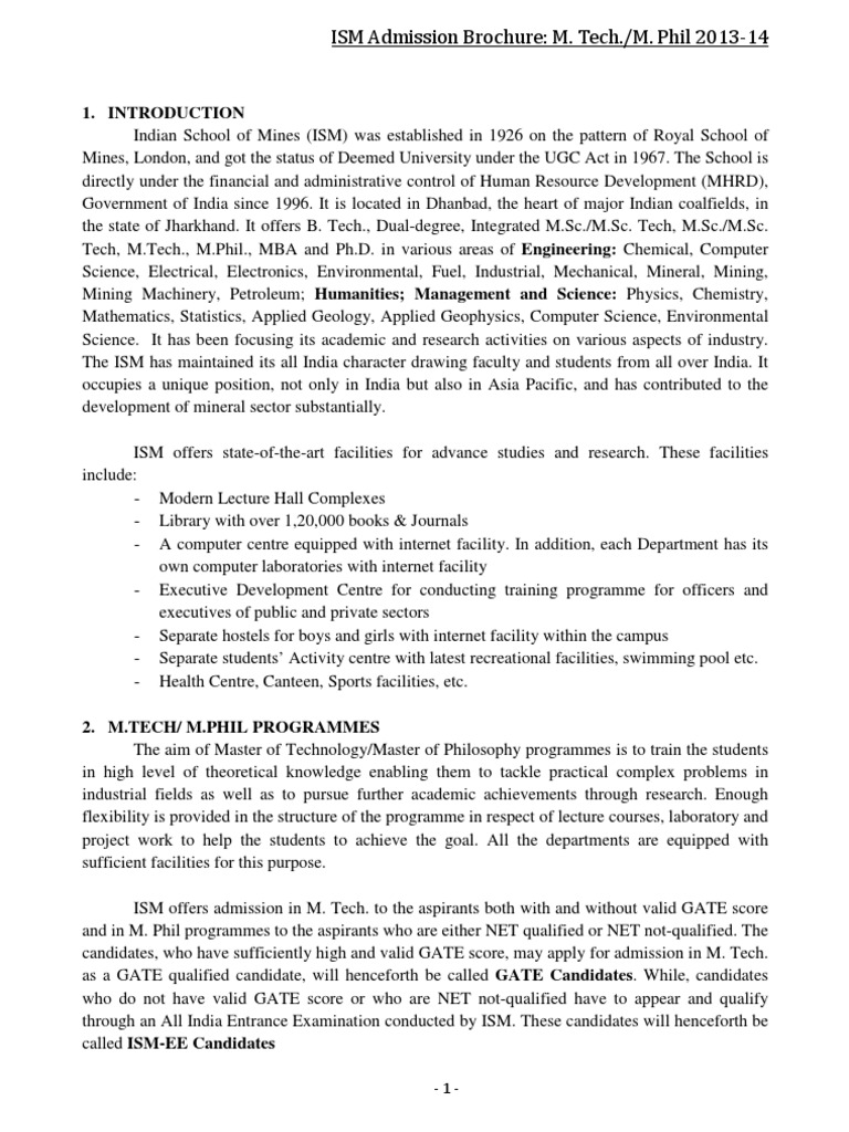 Is MM Tech M Phil Advertisement | PDF | University And College ...