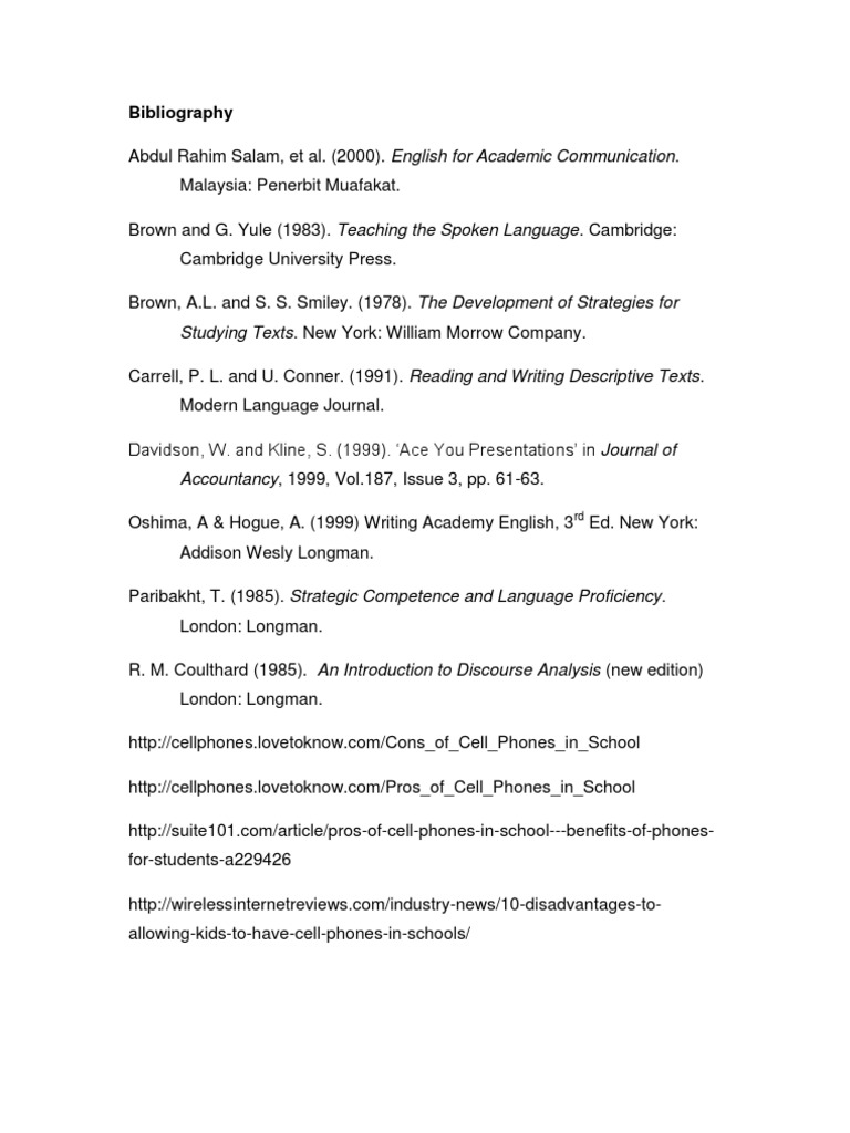 Academic Communication References List | PDF | Language Arts & Discipline