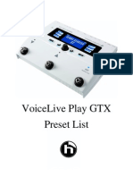 VoiceLive Play GTX Preset List